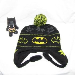 Batman Winter Beanie Hat Logo Beanie Cap Stocking Warm Cozy Pom Figure Toy Bonus